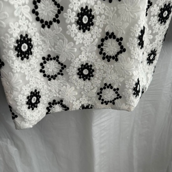 ASOS EDITION Black & White Floral Embroidered Puff Sleeve Mini Dress Size 8 NWT - Picture 7 of 12